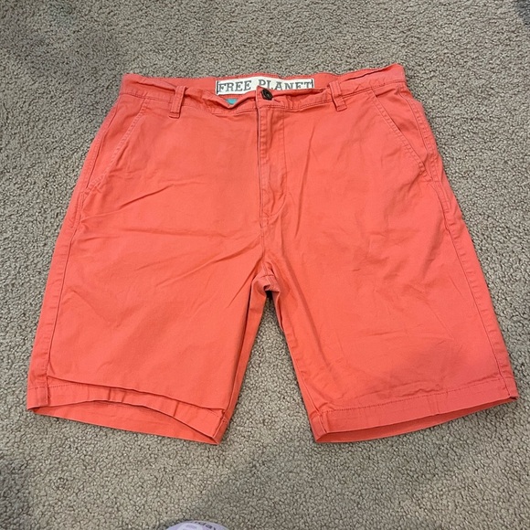 Men's FREE PLANET peach stretch casual shorts - Picture 3 of 8